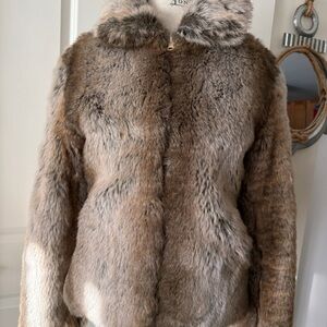 Women's Faux Fur Jacket - Brown
